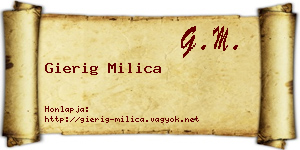 Gierig Milica névjegykártya
